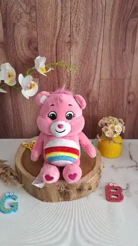 عروسک خرس مهربون رنگین کمانی اندازه ۲۶ سانت